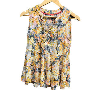 Anthropologie Floreat‎ Multicolor Floral Print Sleeveless Women's Top Size 0P
